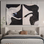 Black and White Swans in Symmetry Animal Painting On Canvas DKS125