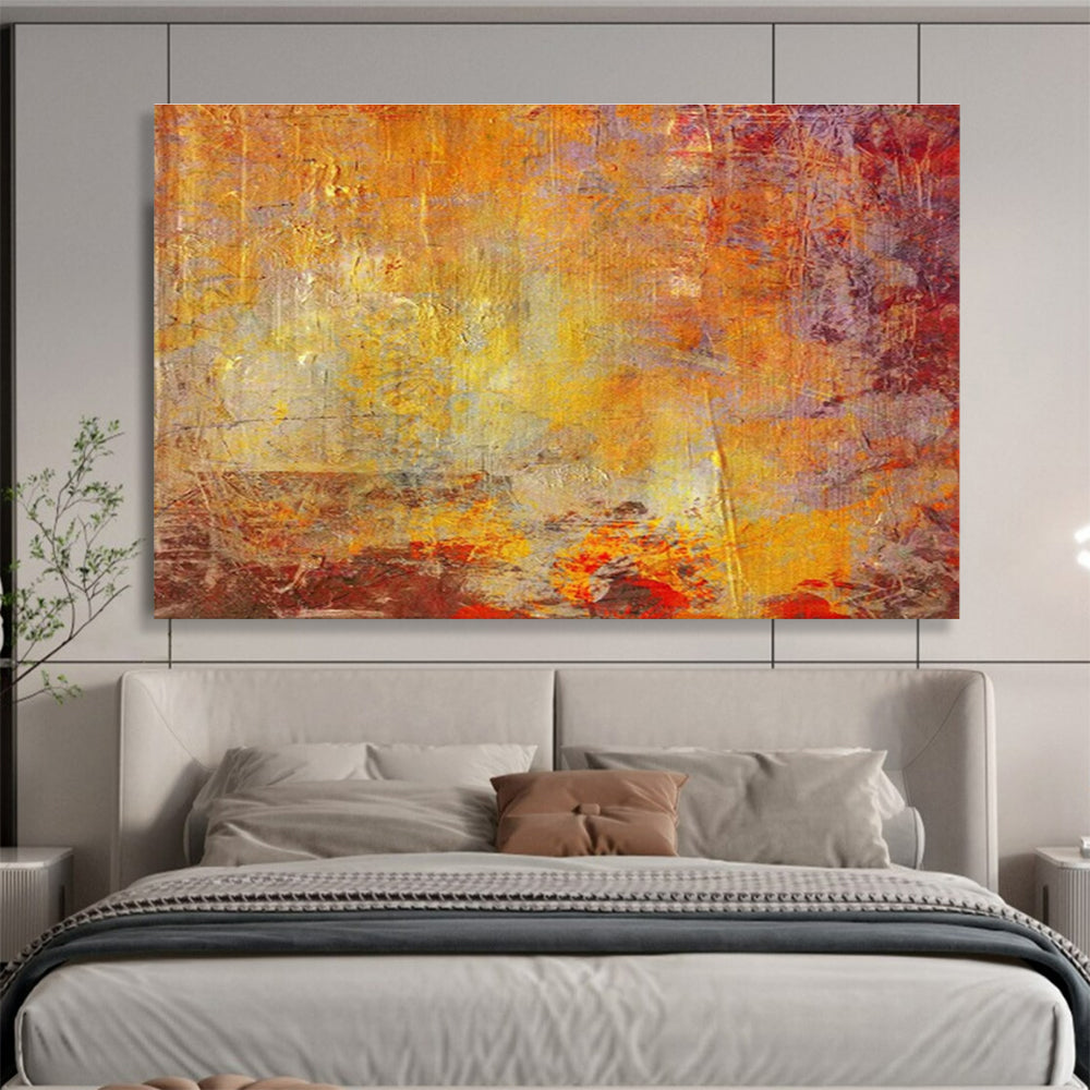 “Warm Orange - Purple Abstract Textures” Abstract Painting On Canvas DKS192