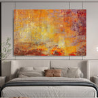 “Warm Orange - Purple Abstract Textures” Abstract Painting On Canvas DKS192
