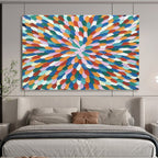 Colorful Petal - Shaped Dots Abstract Painting On Canvas DKS121