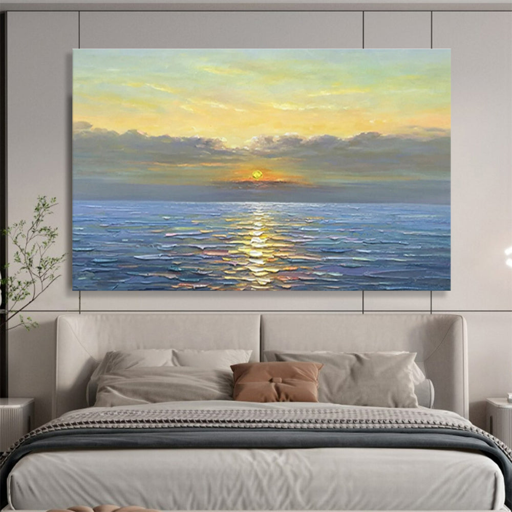 “Serene Sea Sunset” - Realistic Oil Painting On Canvas DKS883