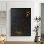 “Dark - Toned Abstract Subtle Lights” - Mysterious Abstract Painting On Canvas PS0354