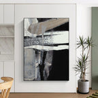 “Monochrome Drip Textures” - Black & White Contrast with Dripping Effects Painting On Canvas DS193
