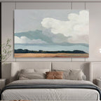 “Pastel Sky and Field” - Minimalist Oil Painting On Canvas DKS793