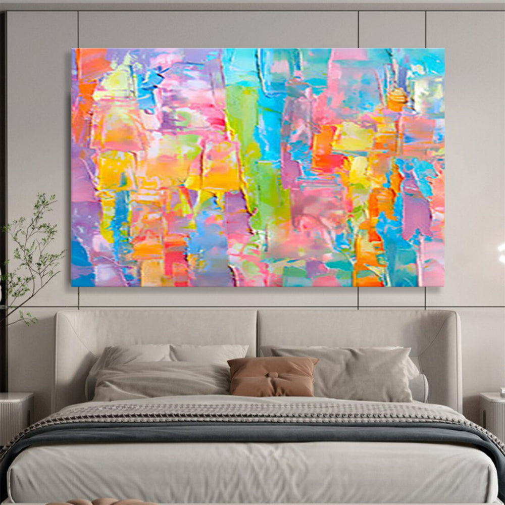 “Colorful Block Abstract” - Vibrant Palette Abstract Painting On Canvas DKS381