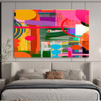 Vibrant Color Block Abstract Painting On Canvas DKS082