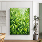 “Lush Green Leaves” - Realistic Botanical Painting On Canvas PT2293