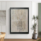 “Beige - White Textured Grid” - Minimalist Abstract Painting On Canvas PT2352