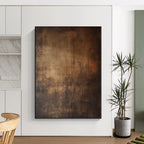 “Dark Brown Textured Abstract” - Rustic Abstract Painting On Canvas PS0097