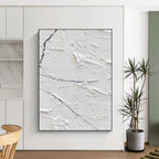 “Cracked White and Gray” - Abstract, Textured - Styled Painting On Canvas PT1673