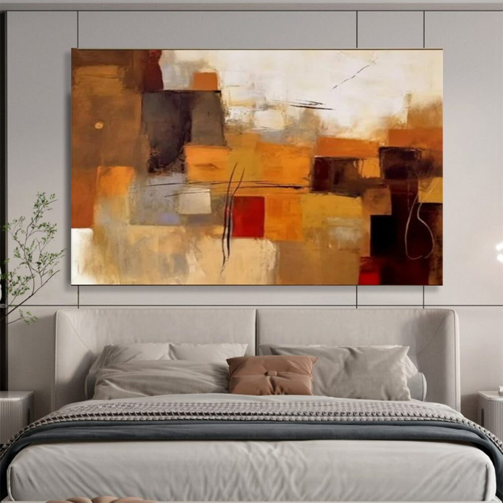 “Earthy Color Blocks” - Abstract Oil Painting on Canvas PT1505