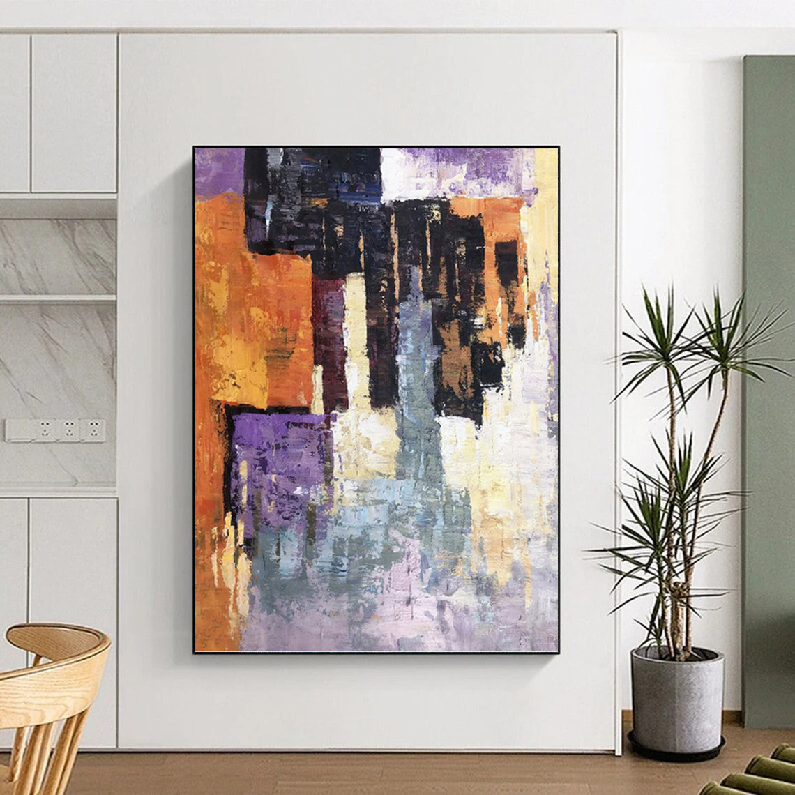 “Colorful Abstract Blocks” - Abstract Expressionist Painting On Canvas PT1305