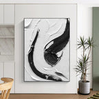 “Intricate Black and White Swirls” - Detailed Abstract Painting On Canvas DS377