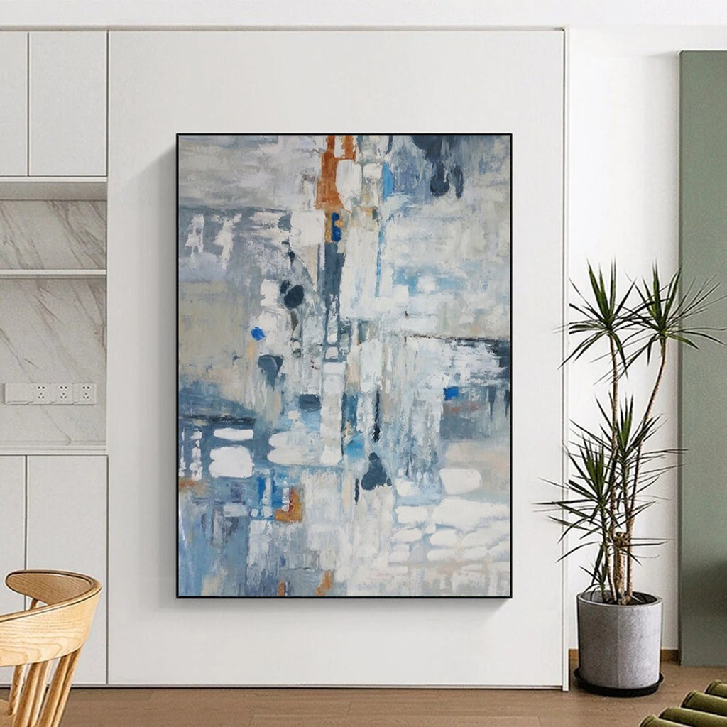 “Blue - Gray Abstract Impressions” - Abstract Landscape Painting On Canvas DS028