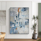 “Blue - Gray Abstract Impressions” - Abstract Landscape Painting On Canvas DS028