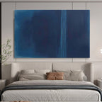 Deep Blue Monochromatic Abstract Painting On Canvas DKS099