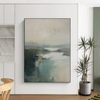 “Muted Landscape Abstract” - Muted Tones Abstract Landscape Painting On Canvas PS0740