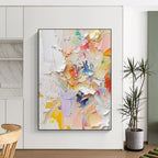“Colorful Palette Knife: Vibrant Abstract” - Bold Impasto Art On Canvas PT0971