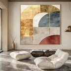 Gold and Earth - Toned Arches - Geometric Abstract Painting On Canvas PS1246