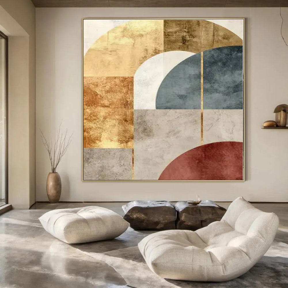 Gold and Earth - Toned Arches - Geometric Abstract Painting On Canvas PS1246