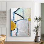 “Cool - Toned Abstract Maze” - Abstract Narrative Painting On Canvas PT2392