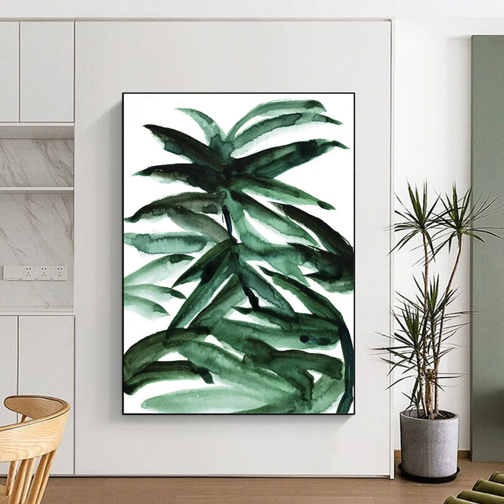 “Muted Green & Gray Split” - Subtle Color Blocking Painting On Canvas DS243