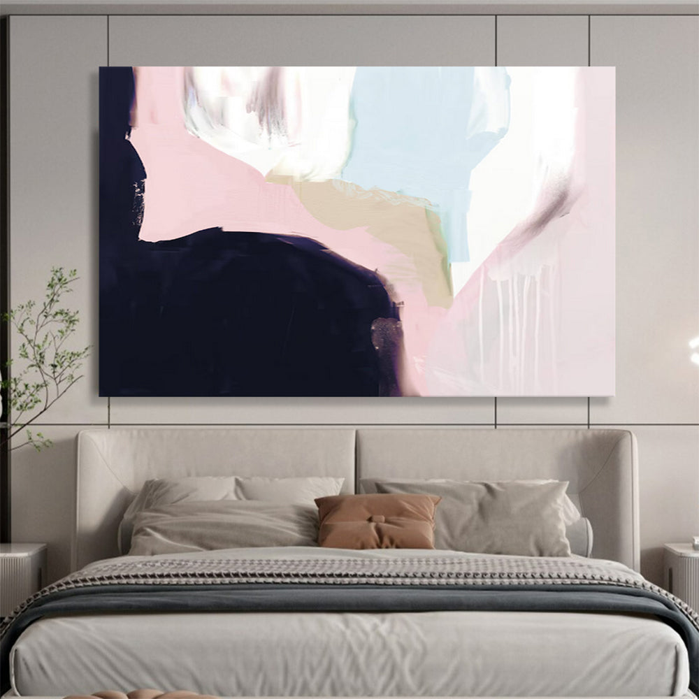 “Soft Pastel and Dark Contrast Abstract” - Subtle Abstract Painting On Canvas PT132