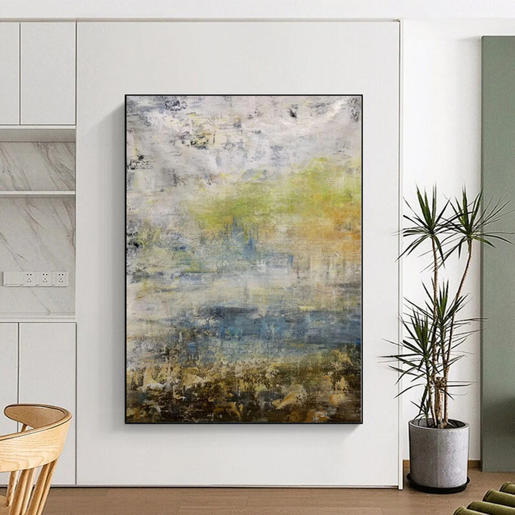 “Multi - Color Abstract Subtle Layers” - Serene Abstract Painting On Canvas PS0361