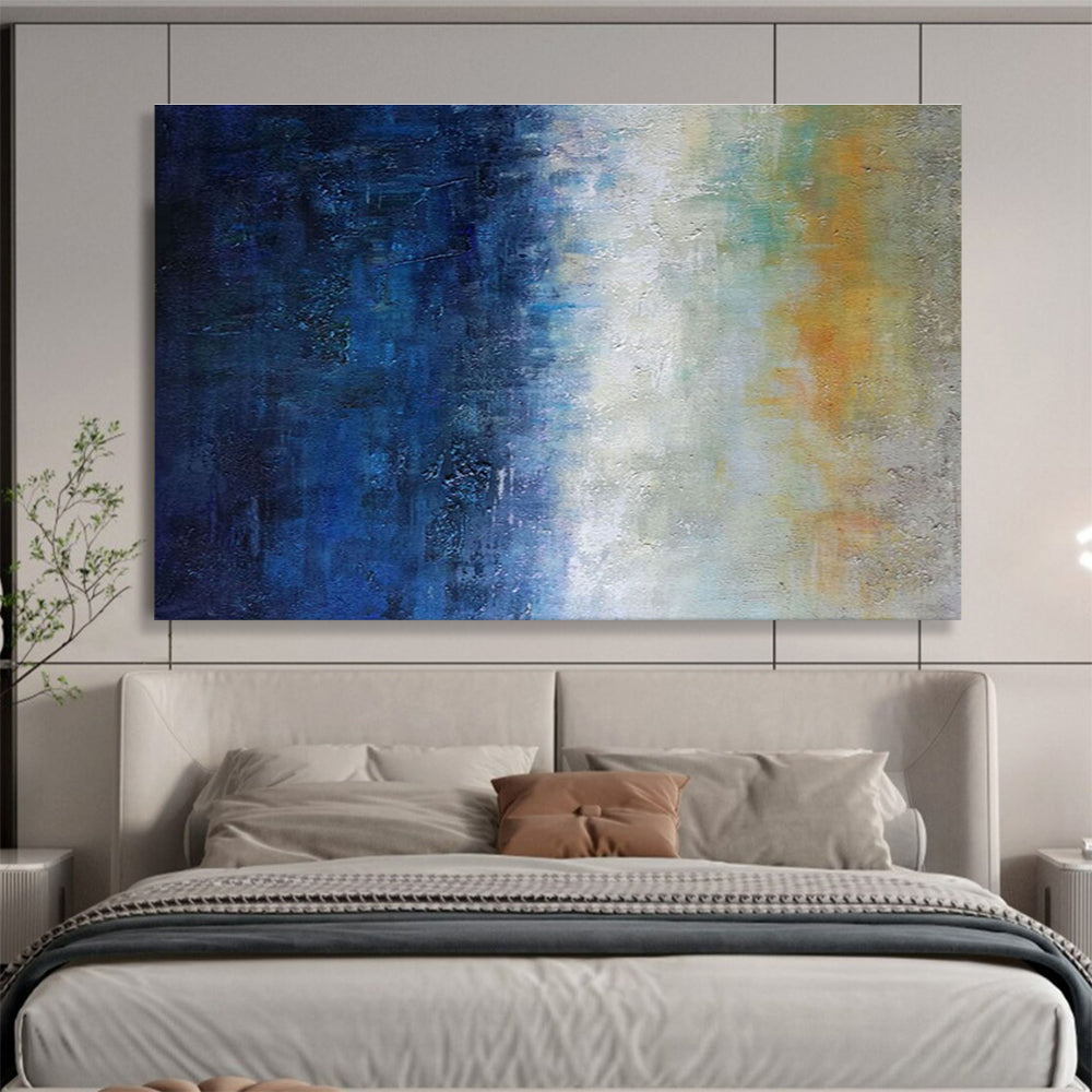 “Blue and Gold Gradient” - Abstract Oil Painting On Canvas DKS854