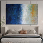 “Blue and Gold Gradient” - Abstract Oil Painting On Canvas DKS854