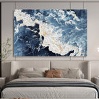 “Blue - White Turbulent Seas” - Thick - Textured Painting On Canvas PT1528