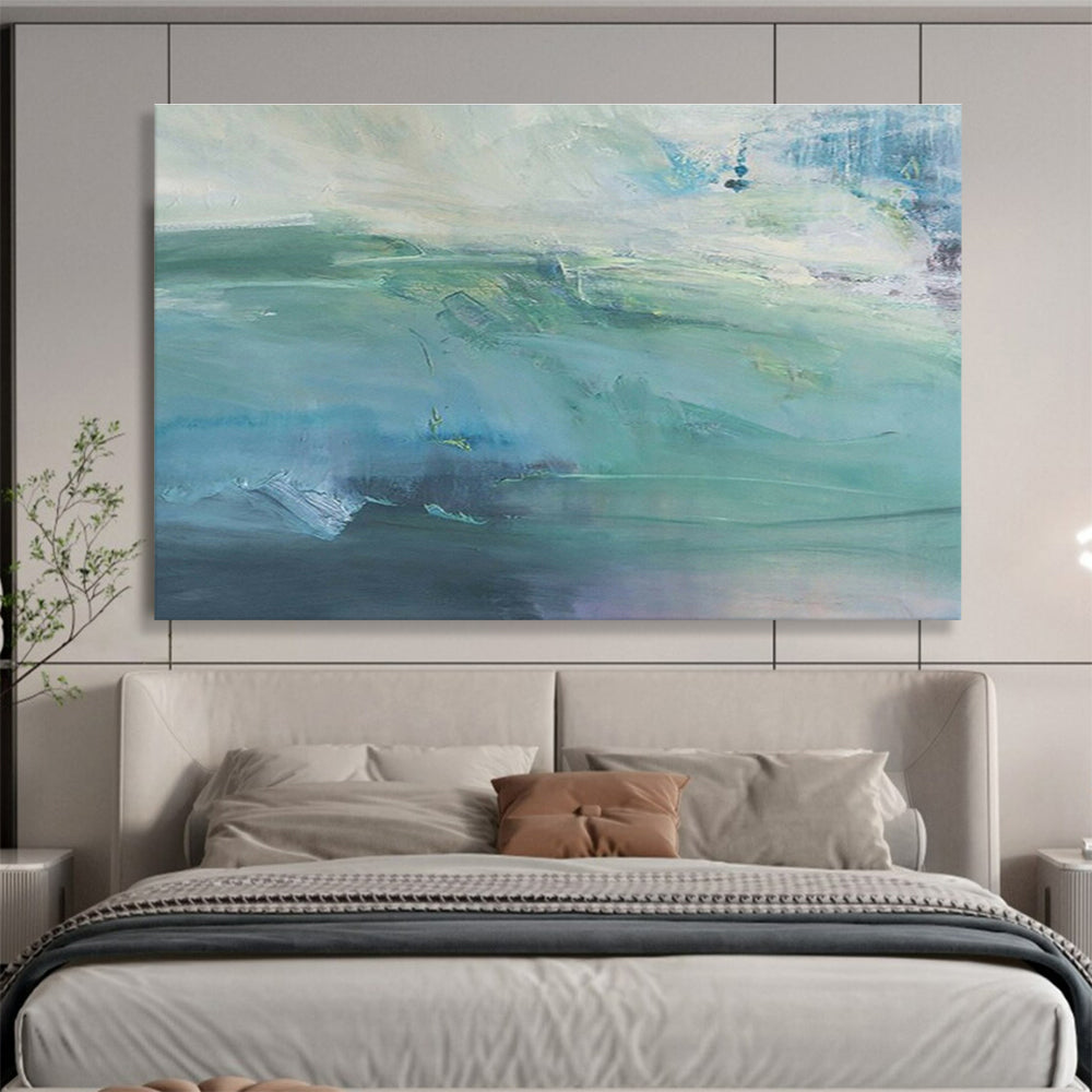 “Teal - Purple Waves” - Expressive Seascape Painting On Canvas DKS417