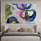 “Colorful Overlapping Rings” - Abstract Geometric Painting On Canvas DKS473