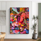 “Pink & Purple Abstract Chaos” - Expressive Abstract Painting On Canvas DS292