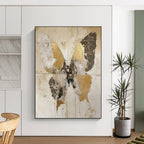 “Vintage Gold Butterfly” - Retro - Inspired Mixed - Media Painting On Canvas PT2206