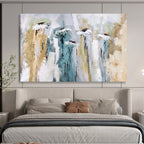 “Soft Color Abstract Florals” - Gentle Abstract Painting On Canvas PT155