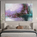 Pastel Purple - Teal Abstract - Dreamy Impressionistic Painting On Canvas DKS380