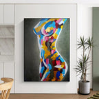 “Vibrant Abstract Female Torso” - Modern Acrylic Painting On Canvas PT2189