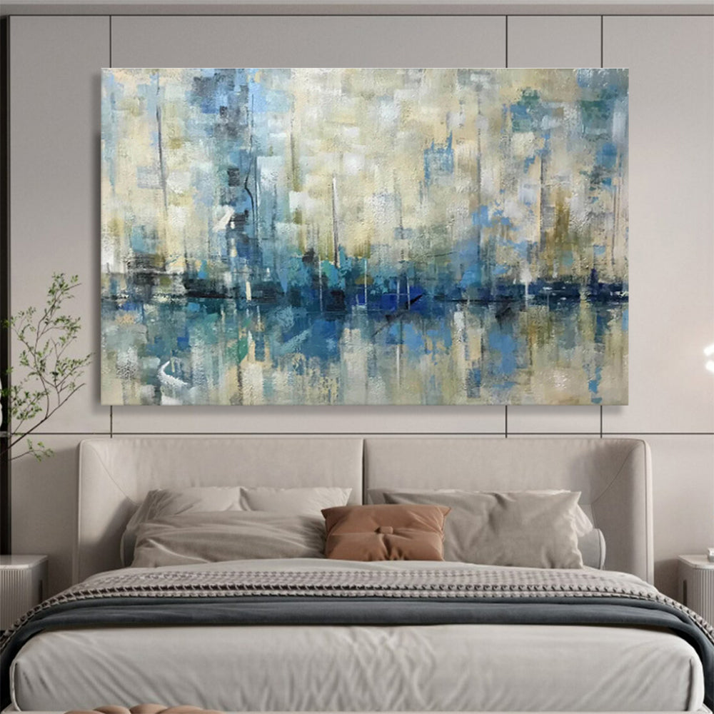 “Warm - Toned Harbor Abstract” Abstract Painting On Canvas DKS166