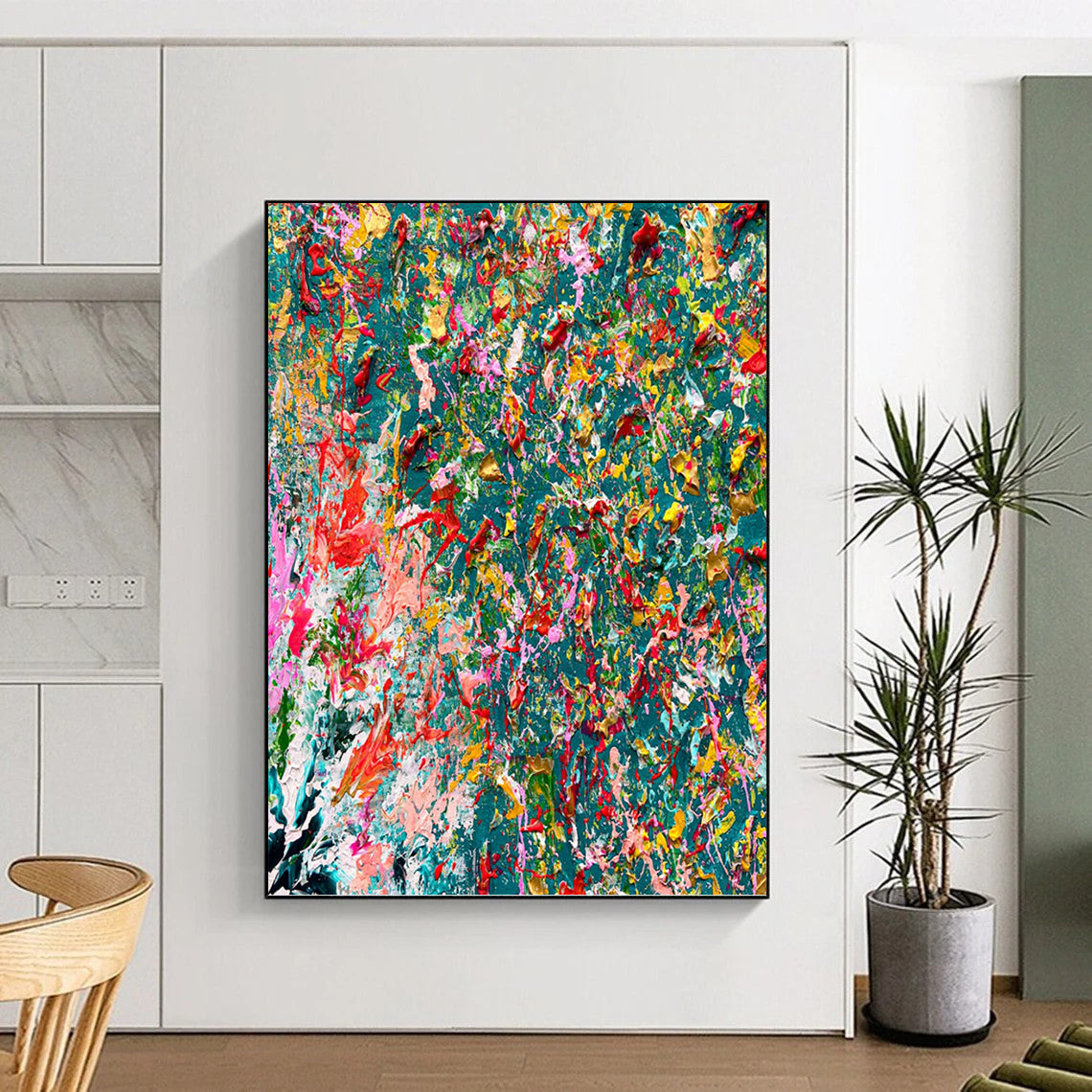 “Vibrant Color Explosion” - Abstract, Energetic - Styled Painting On Canvas PT1682