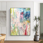 “Pastel Rainbow Abstract” - Whimsical Abstract Painting On Canvas PS0042