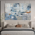 “Cool Abstract Impasto Cityscape” - Textured Urban Painting On Canvas PT018