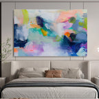 “Vibrant Color Collision” - Energetic Abstract Painting On Canvas DKS497