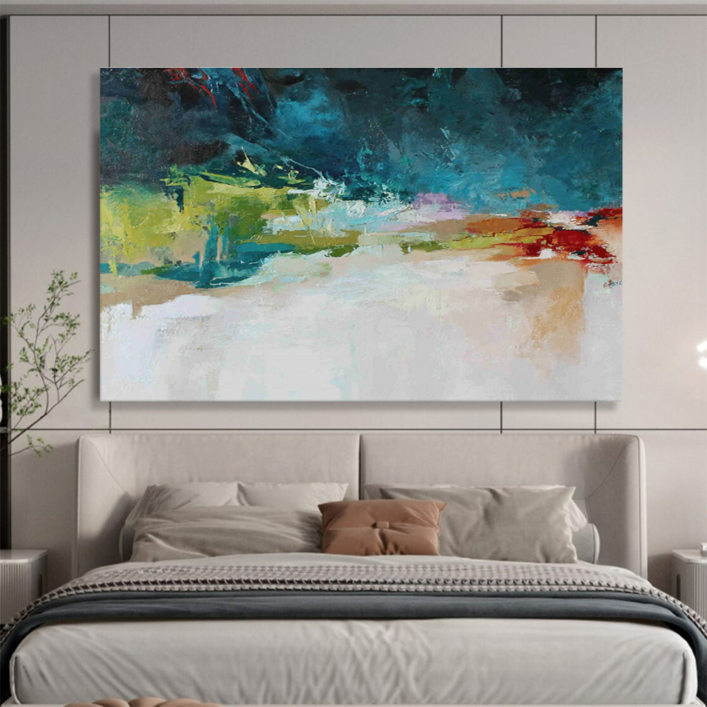 “Colorful Abstract Horizon” - Abstract Landscape Painting On Canvas DKS510