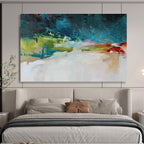 “Colorful Abstract Horizon” - Abstract Landscape Painting On Canvas DKS510