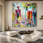 Colorful Abstract Figure in a Vivid Background "Vivid Spirit" Abstract Painting On Canvas PS1324