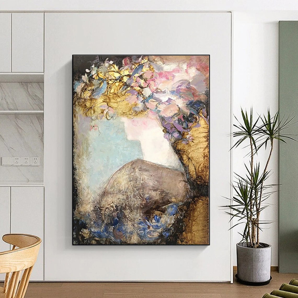 “Figurative Floral Abstract” - Abstract Figurative Painting On Canvas PS0418