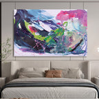 “Vibrant Color Explosion Abstract” - Bold Abstract Painting On Canvas PT131