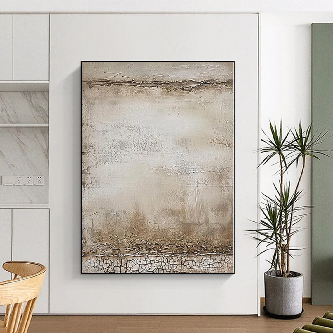 “Vintage Textured Abstract” - Rustic Abstract Painting On Canvas PS0083