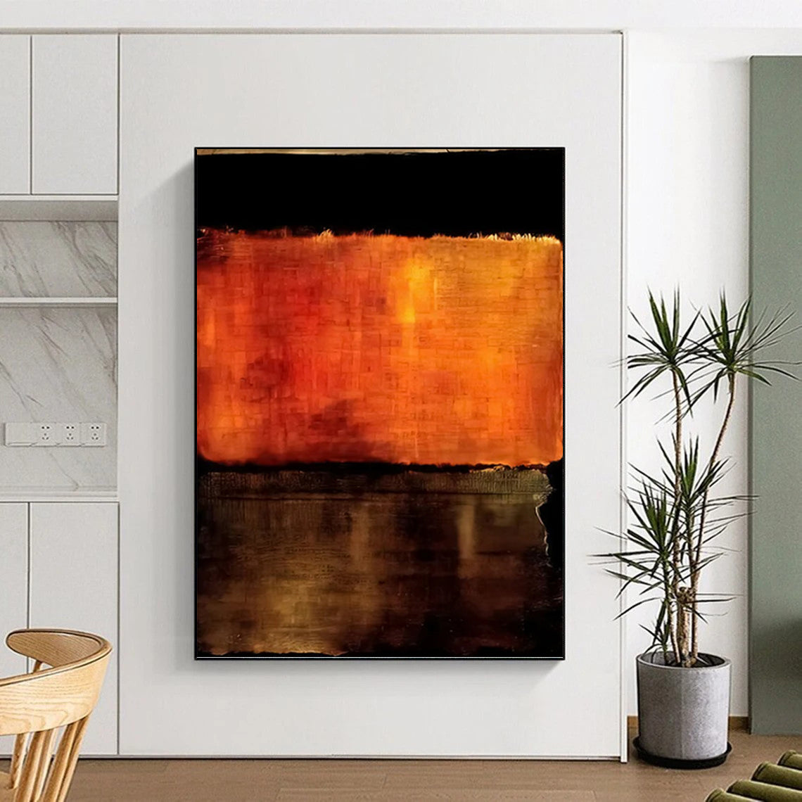 “Orange - Brown Abstract” - Abstract, Textured - Styled Painting On Canvas PT1612